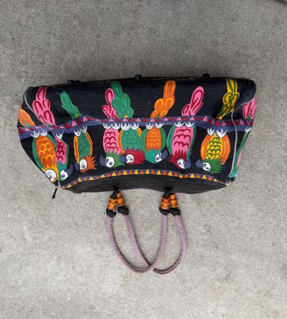 Sun 'n Sand Tropical Parrot Print Duffle Beach Tote Bag